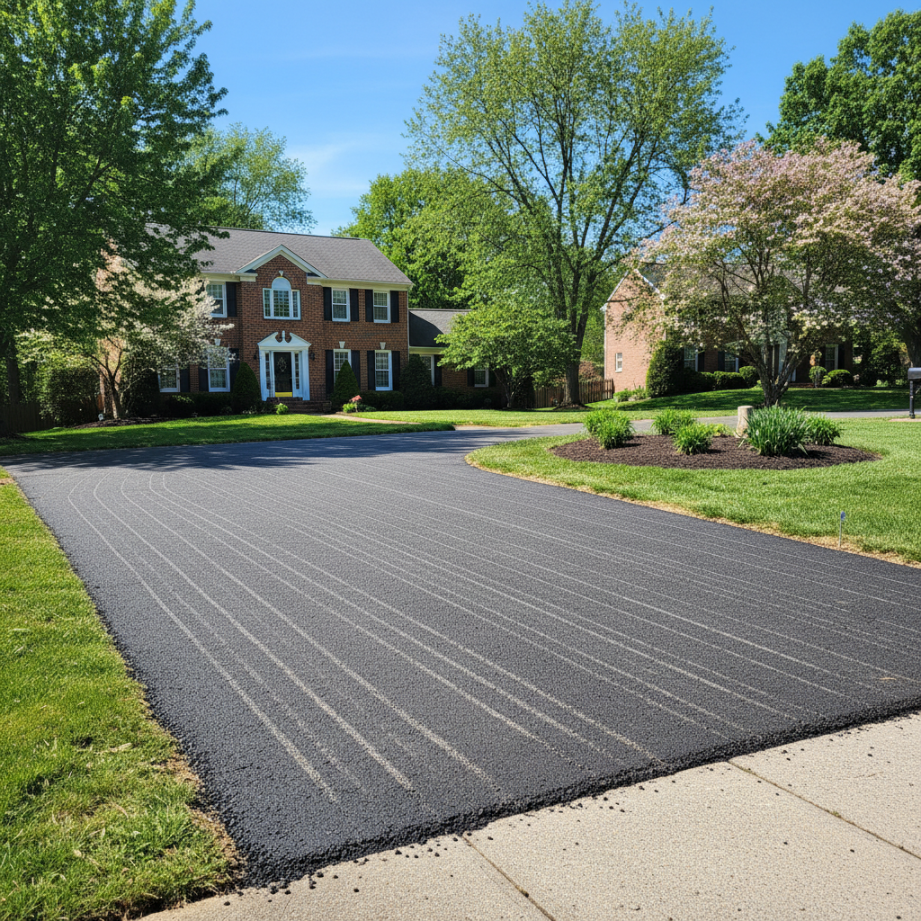 Completed asphalt milling work at a residential property in Falls Church, VA