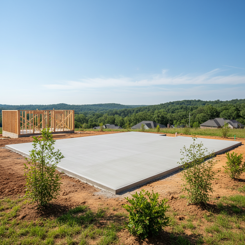 Completed concrete foundations work at a residential property in Petersburg, VA