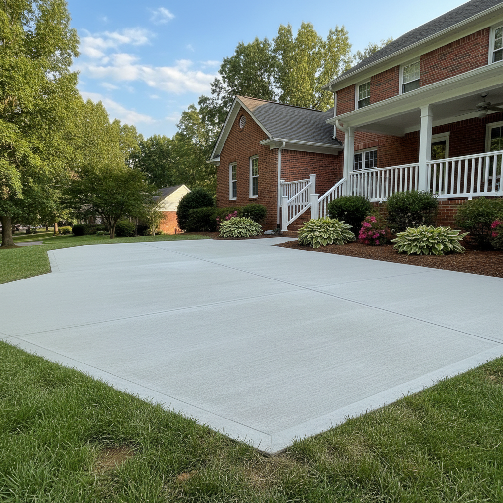 Completed concrete flatwork work at a residential property in Petersburg, VA