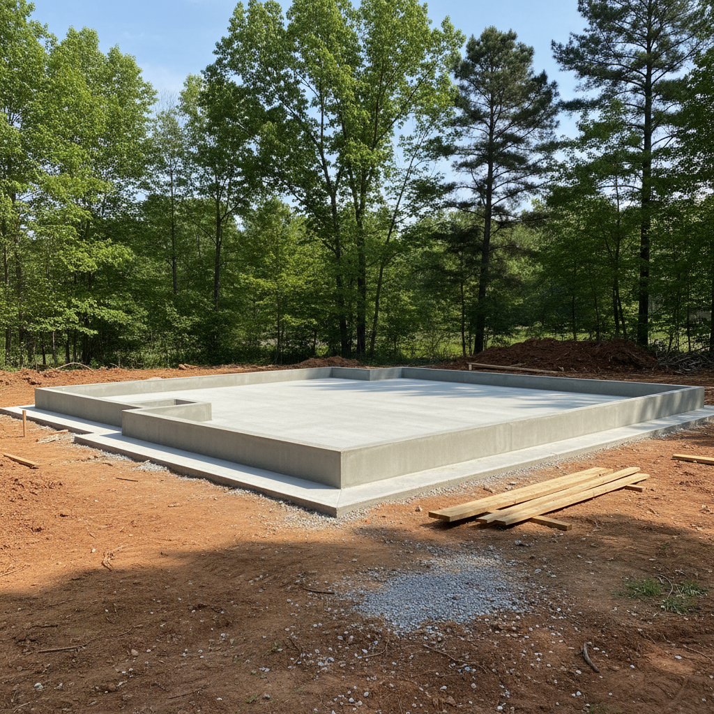Completed concrete foundations work at a residential property in Richmond, VA
