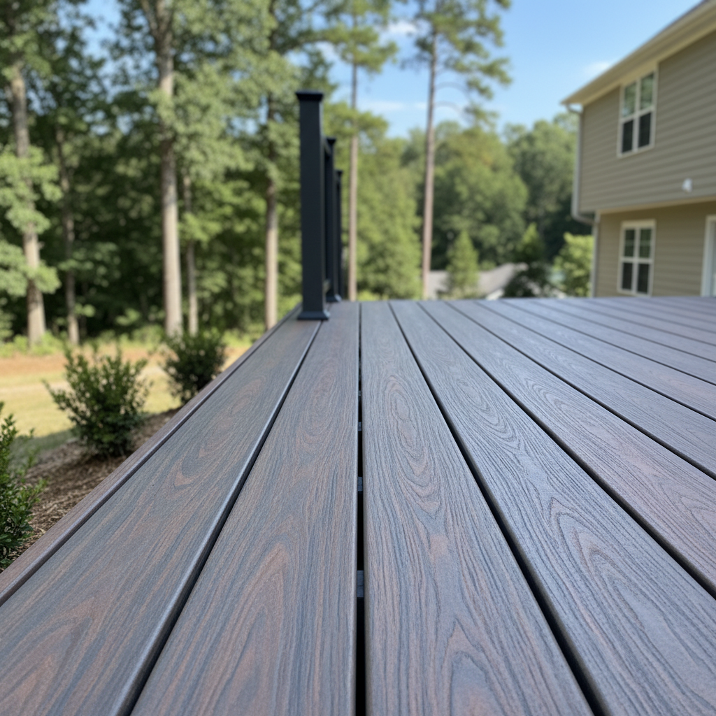 Completed composite decks work at a residential property in Dumfries, VA