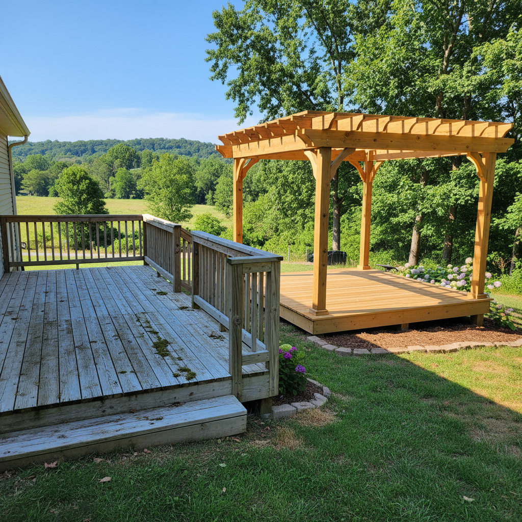 Completed pergola construction work at a residential property in Spotsylvania Courthouse, VA