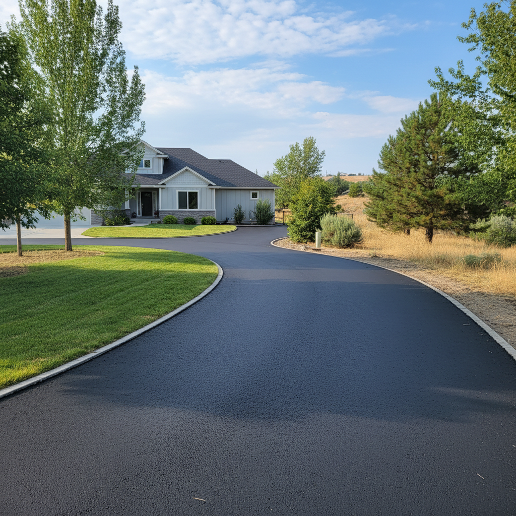 Completed asphalt paving work at a residential property in Pasco, WA
