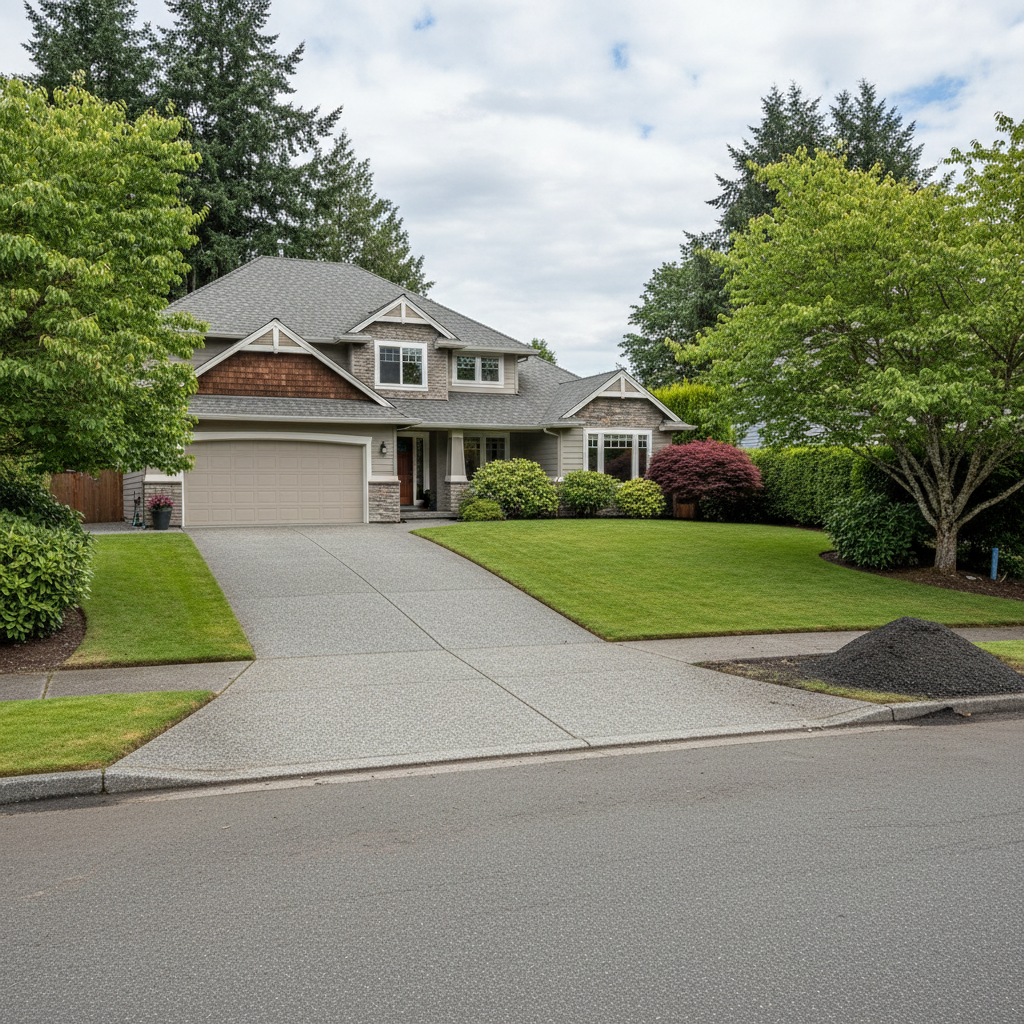Completed asphalt milling work at a residential property in Kirkland, WA