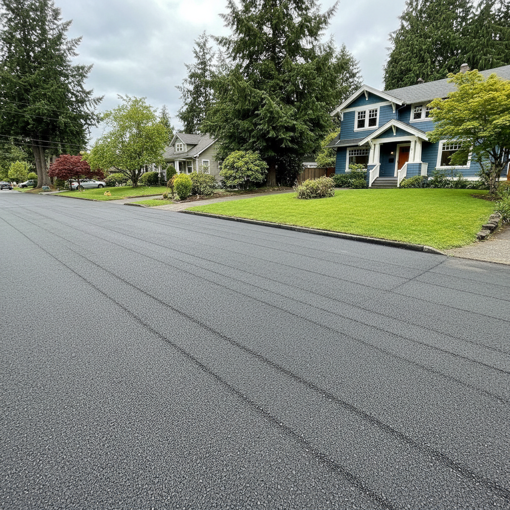 Completed asphalt milling work at a residential property in Seattle, WA
