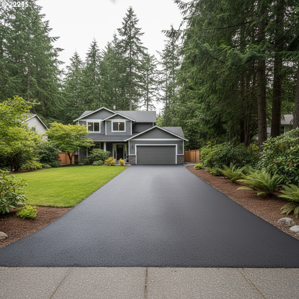 Completed residential asphalt work at a residential property in Renton, WA