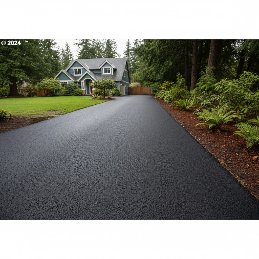 Completed asphalt paving work at a residential property in Federal Way, WA
