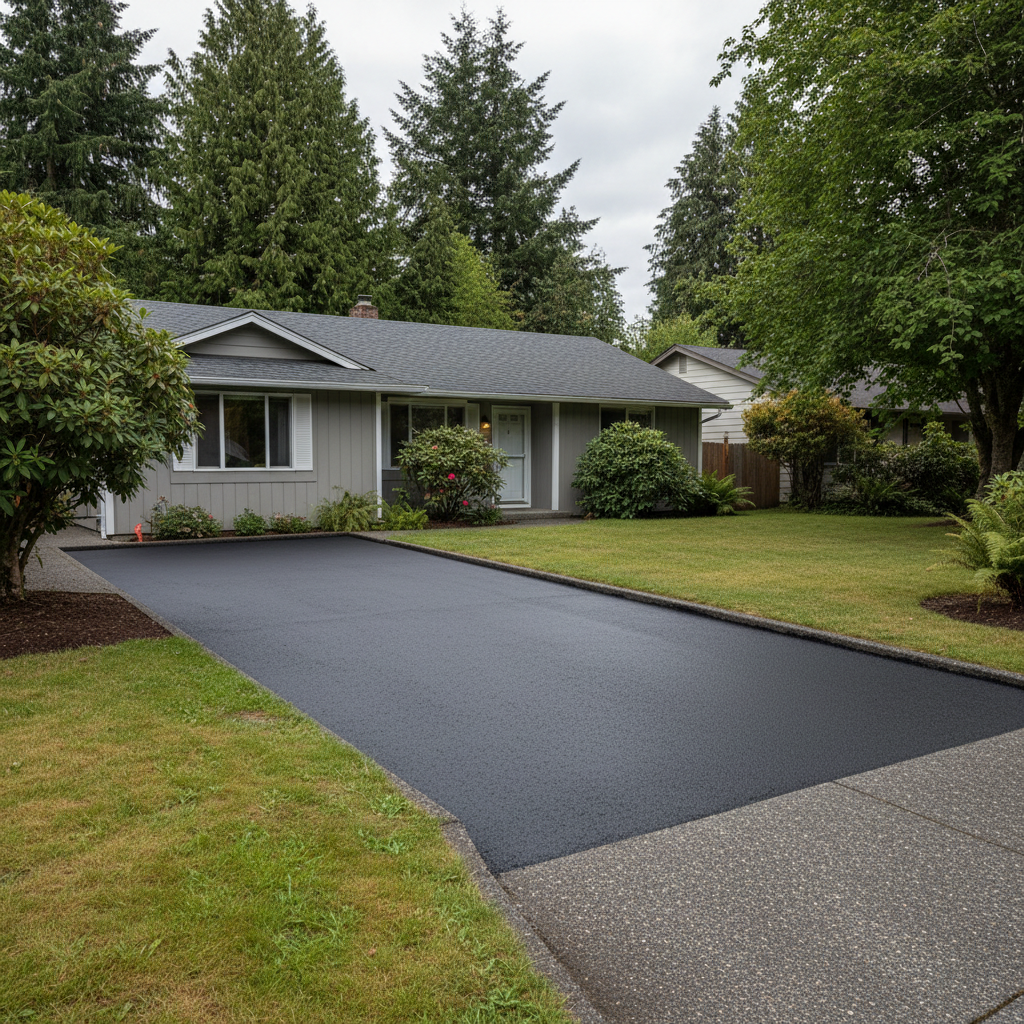 Completed slurry coating work at a residential property in Lakewood, WA