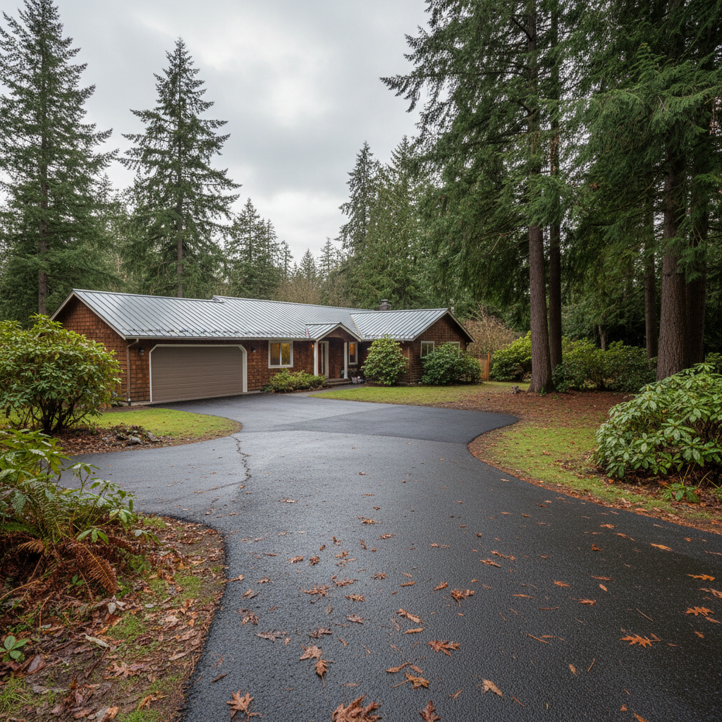 Completed asphalt repair work at a residential property in Bremerton, WA