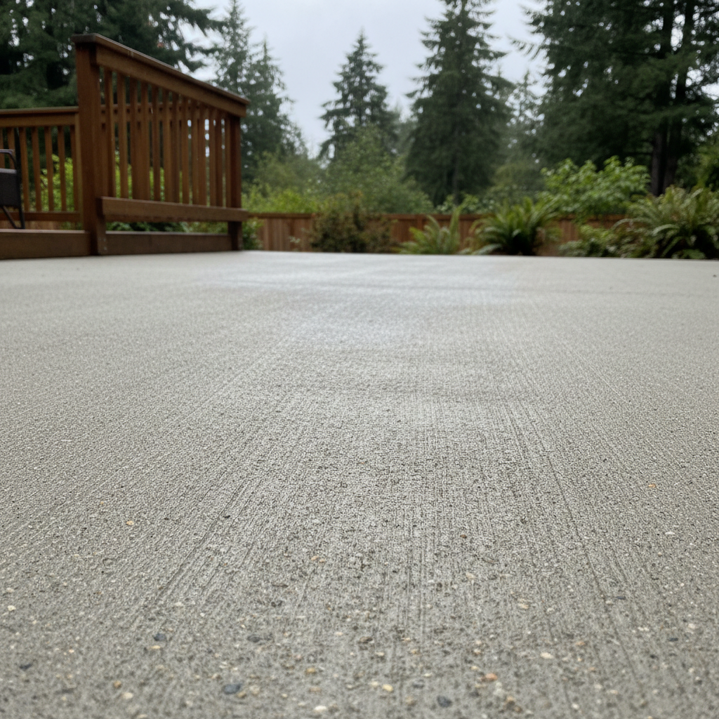 Completed concrete installation work at a residential property in Lynnwood, WA