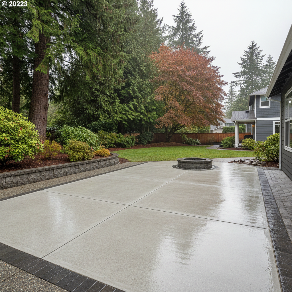Completed concrete flatwork work at a residential property in Kirkland, WA