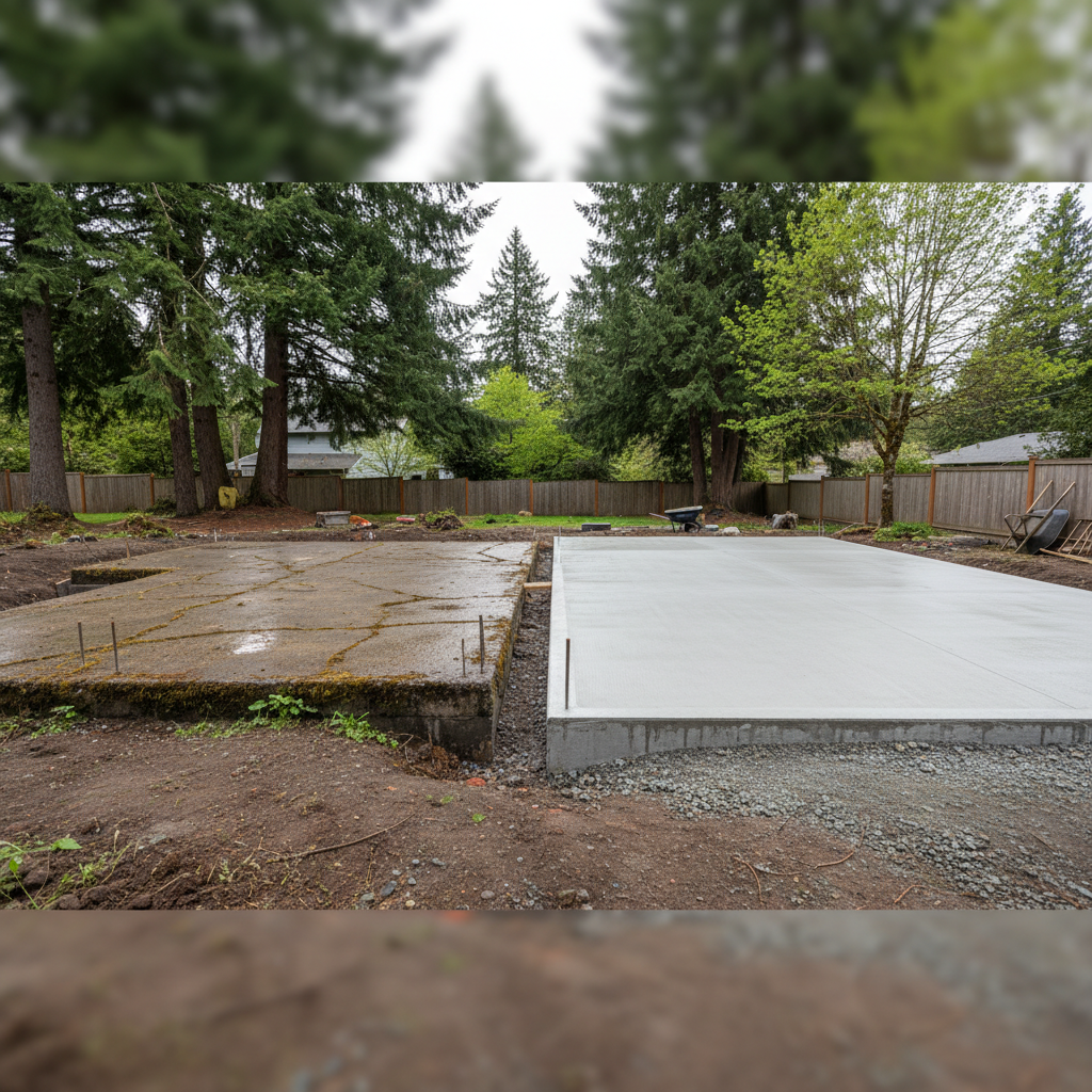 Completed concrete foundations work at a residential property in Bremerton, WA