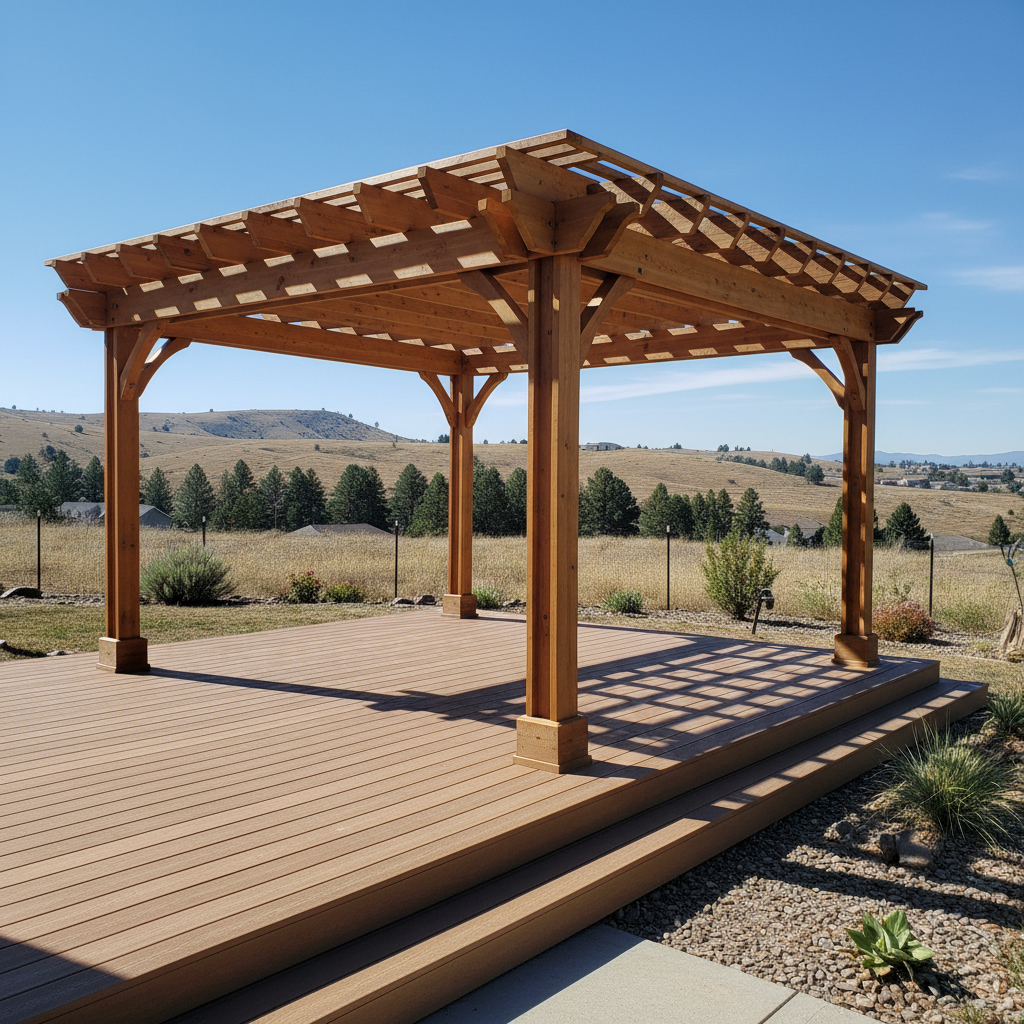 Completed pergola construction work at a residential property in Richland, WA