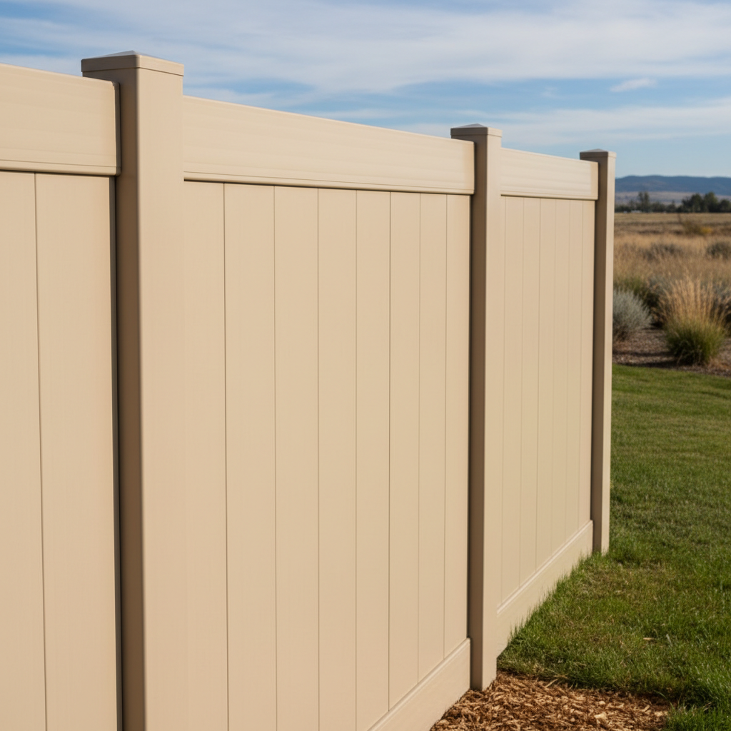 Completed privacy fence installation work at a residential property in Moses Lake, WA