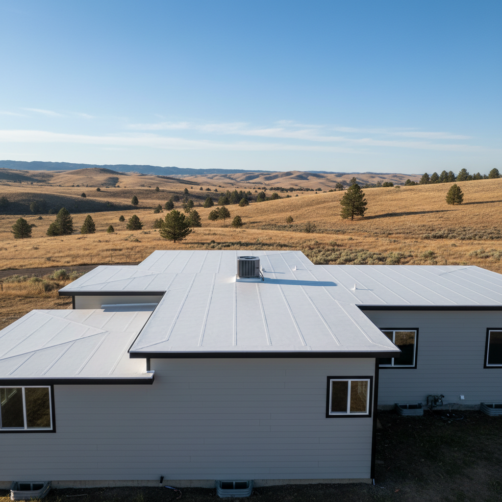Completed commercial tpo roofing work at a residential property in Moses Lake, WA