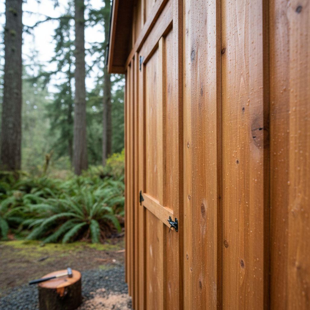 Completed garden sheds work at a residential property in Raymond, WA