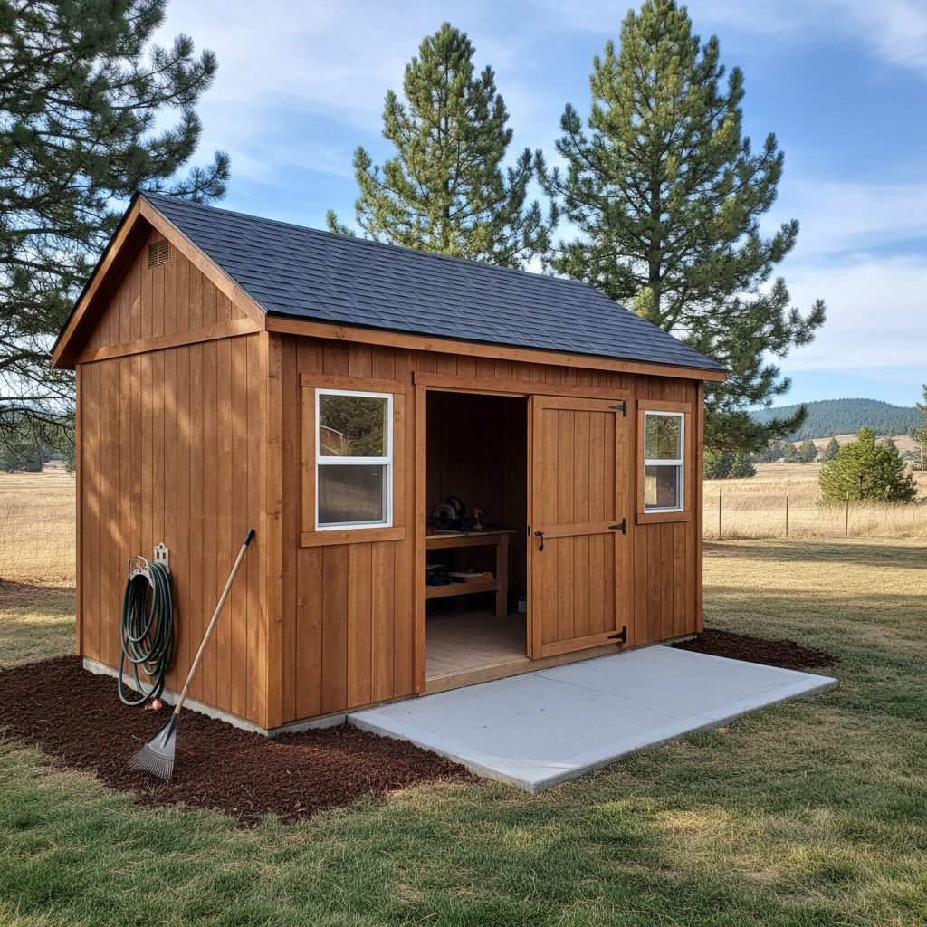 Completed garage design & building work at a residential property in Spokane, WA
