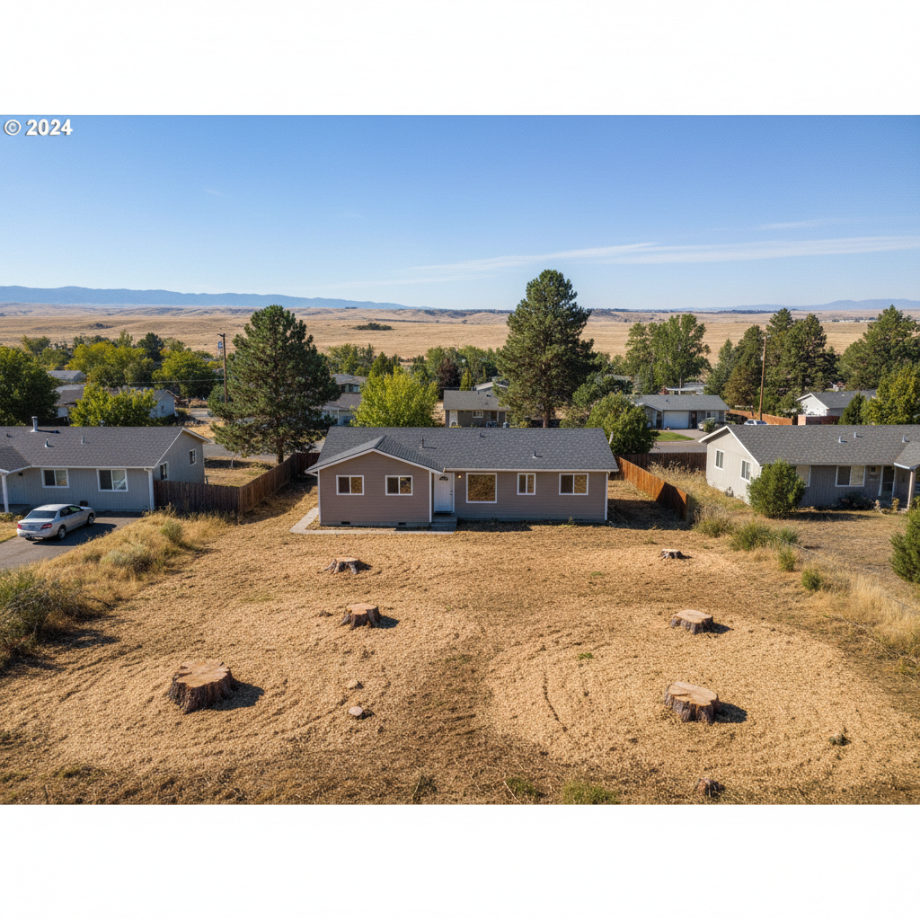 Completed land clearing work at a residential property in Pasco, WA