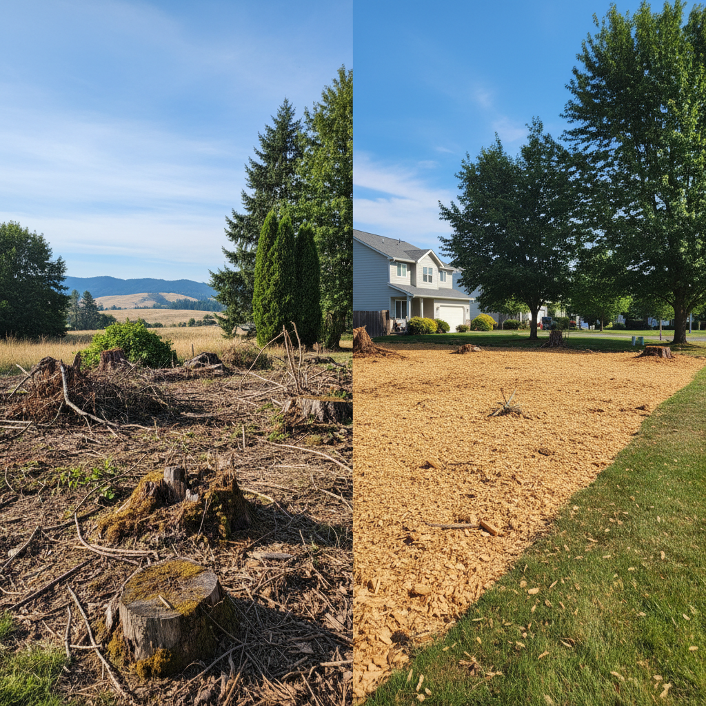 Completed lot clearing work at a residential property in Richland, WA