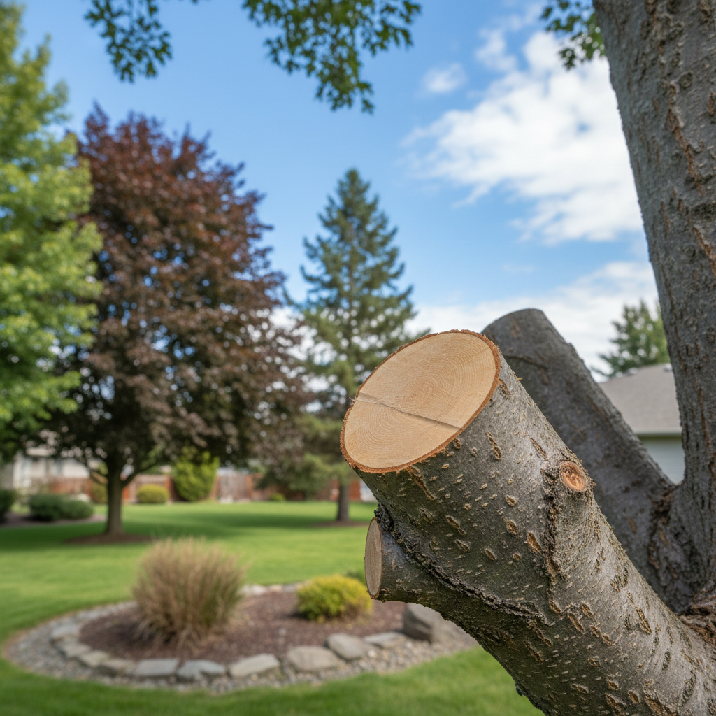 Completed tree pruning work at a residential property in Richland, WA