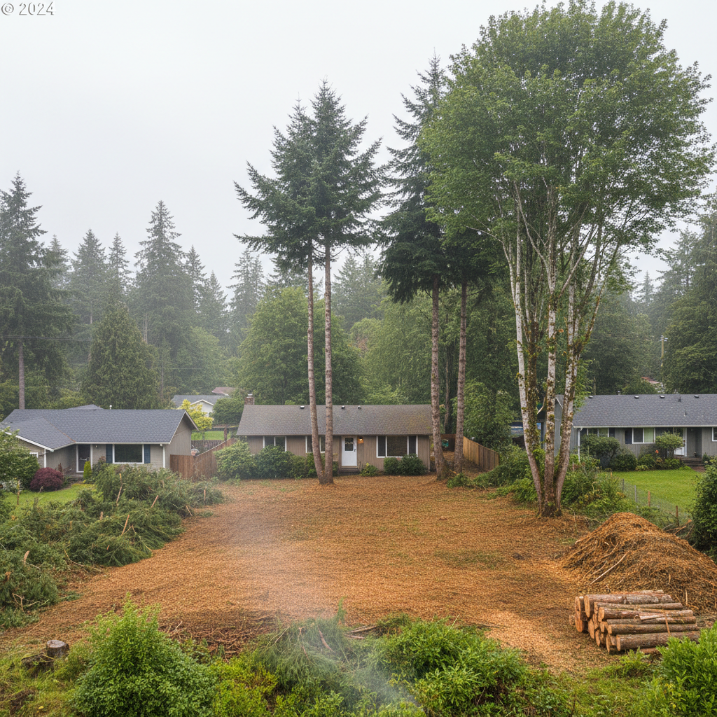 Completed land clearing work at a residential property in Bremerton, WA