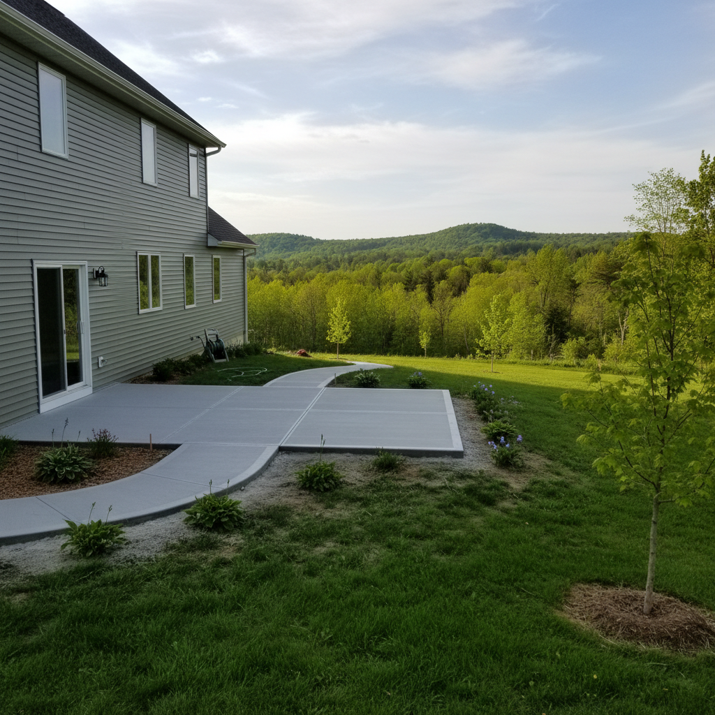 Completed concrete flatwork work at a residential property in Menomonie, WI