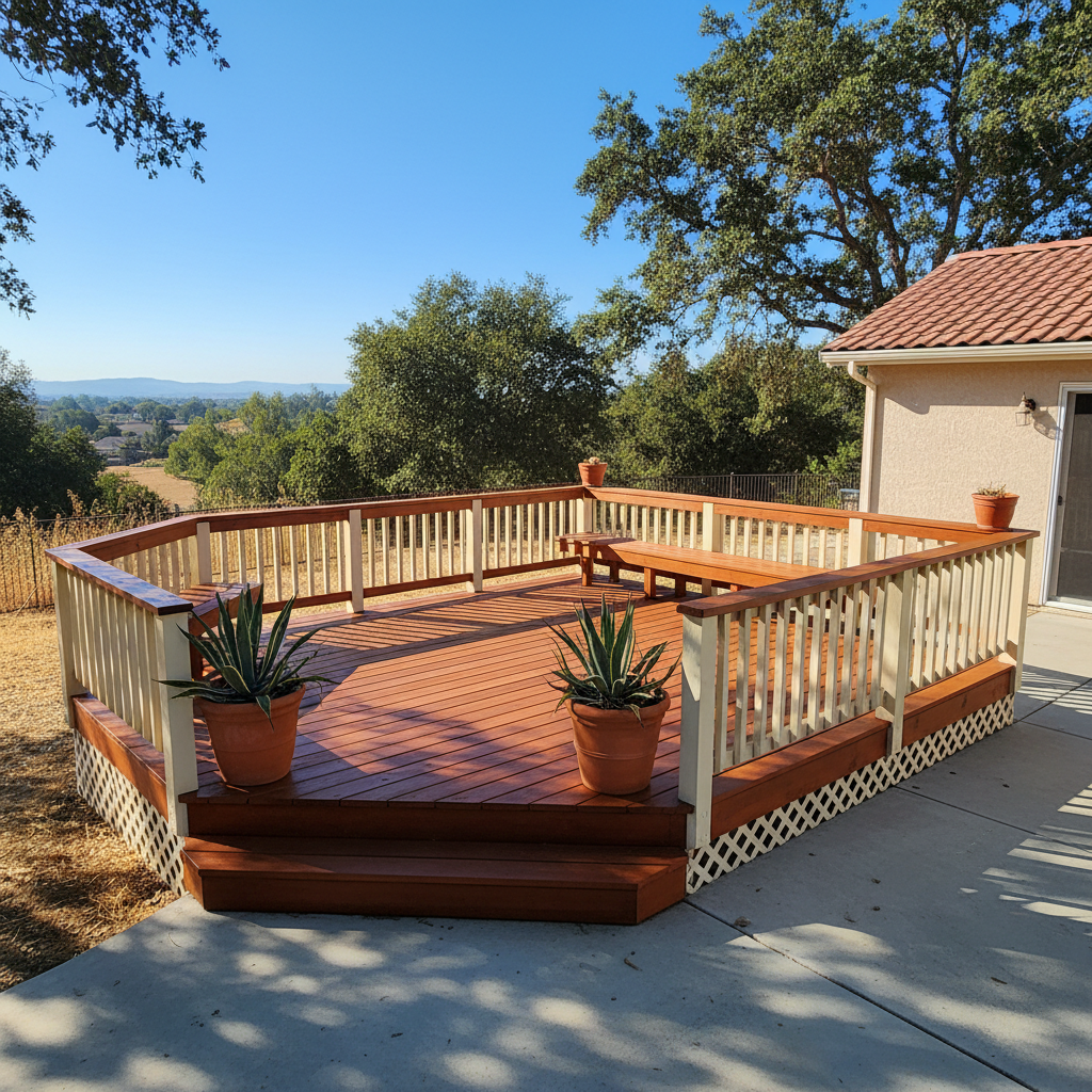Completed deck painting & staining work at a residential property in Modesto, CA