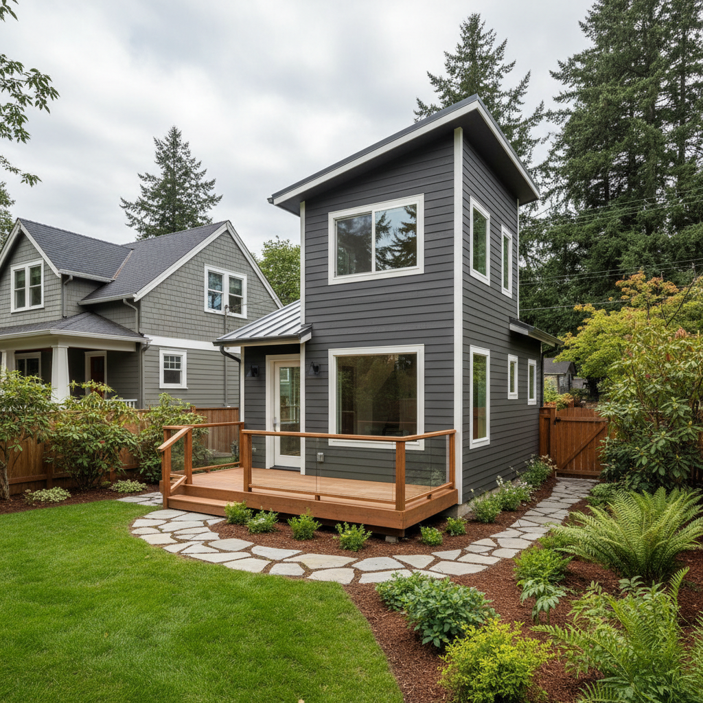 Completed detached adu work at a residential property in Portland, OR