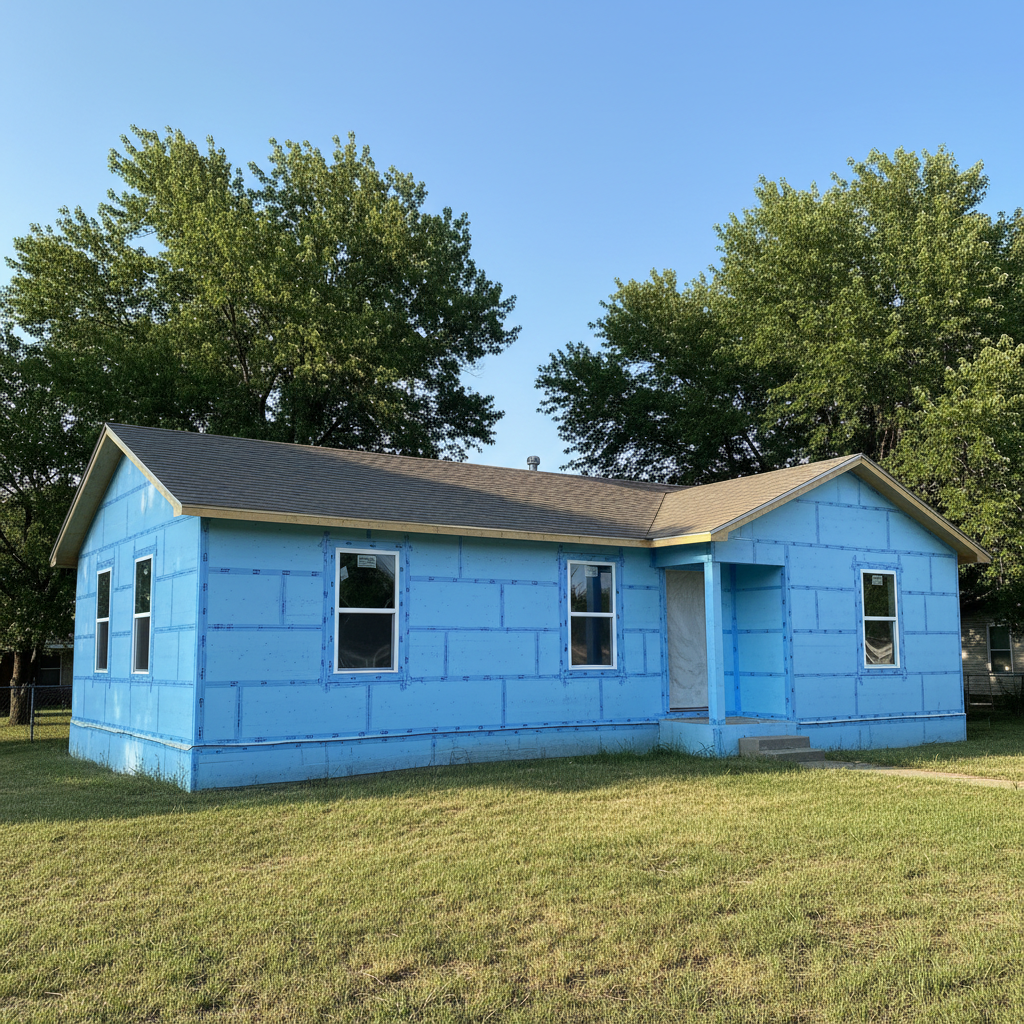 Completed insulation installation work at a residential property in Guymon, OK