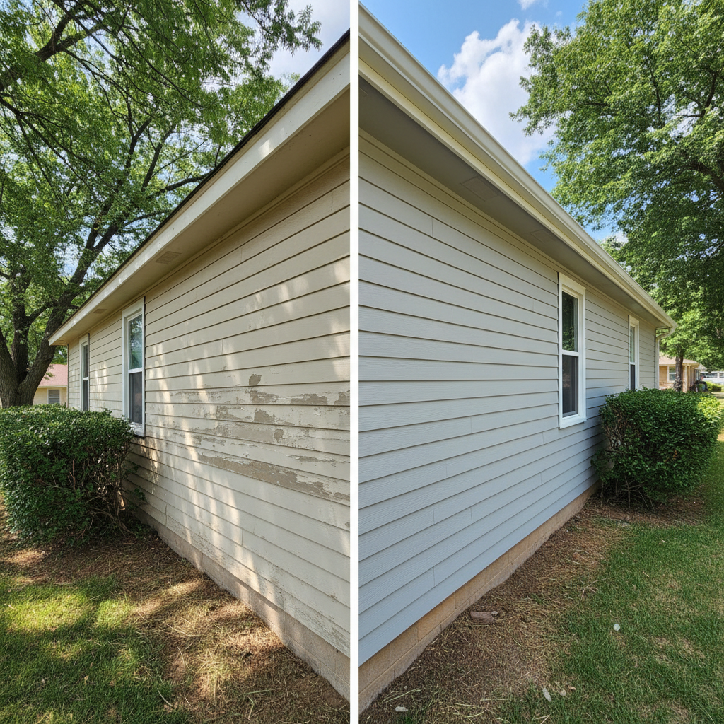 Completed vinyl siding installation work at a residential property in Guymon, OK