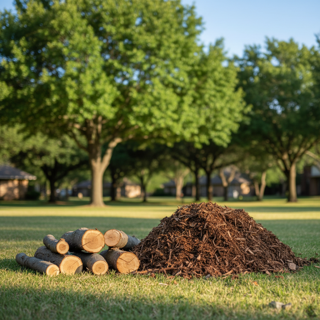 Completed tree trimming work at a residential property in Hondo, TX