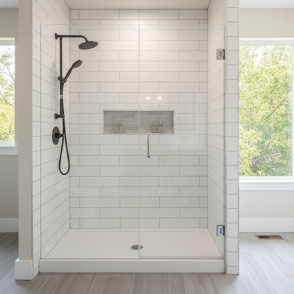Completed shower replacement work at a residential property in Bixby, OK