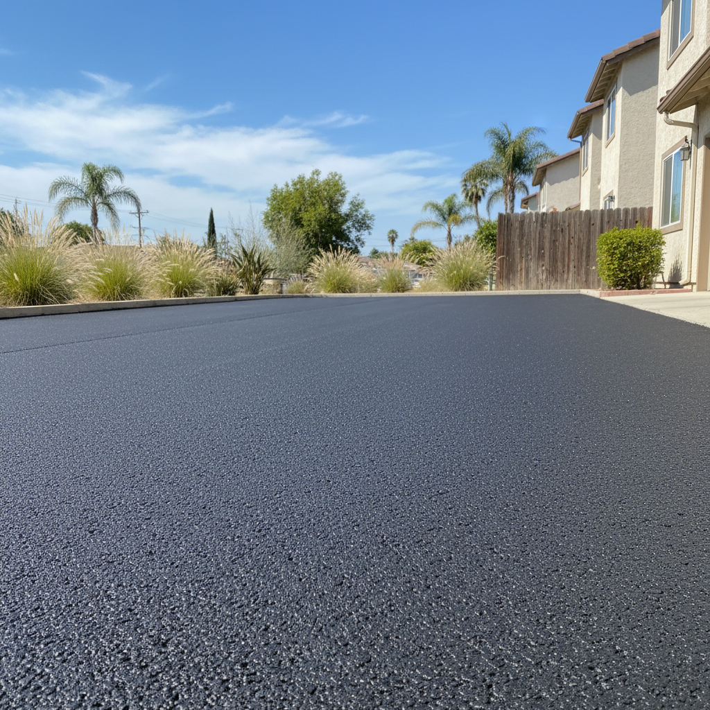 Completed commercial asphalt work at a residential property in Long Beach, CA