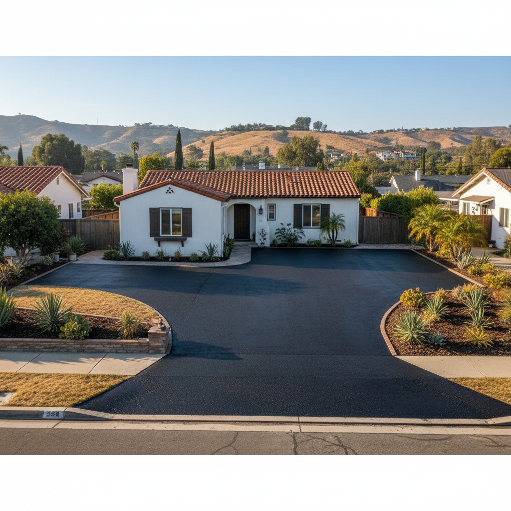 Completed slurry coating work at a residential property in Los Angeles, CA