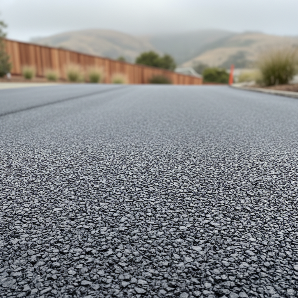 Completed asphalt paving work at a residential property in San Francisco, CA