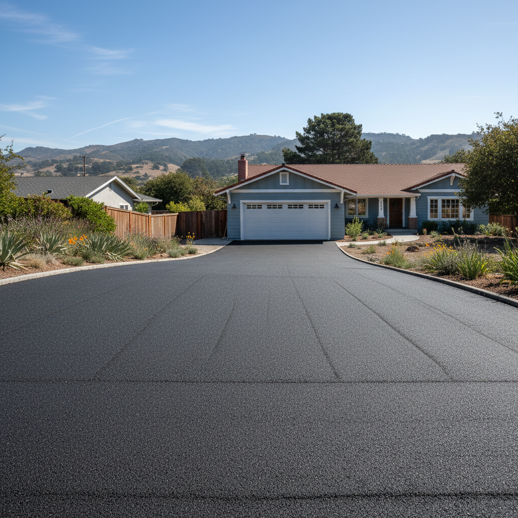 Completed asphalt milling work at a residential property in San Francisco, CA