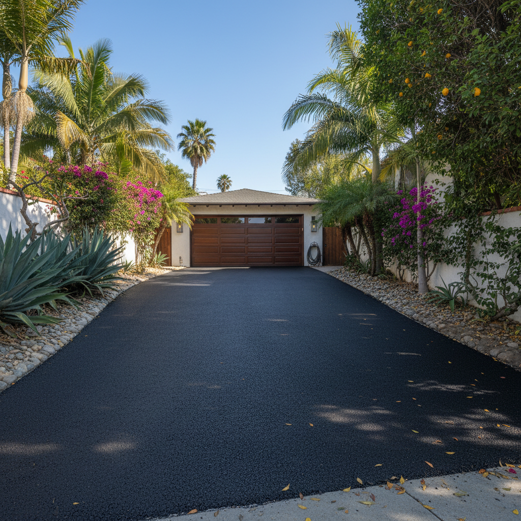 Completed residential asphalt work at a residential property in Los Angeles, CA