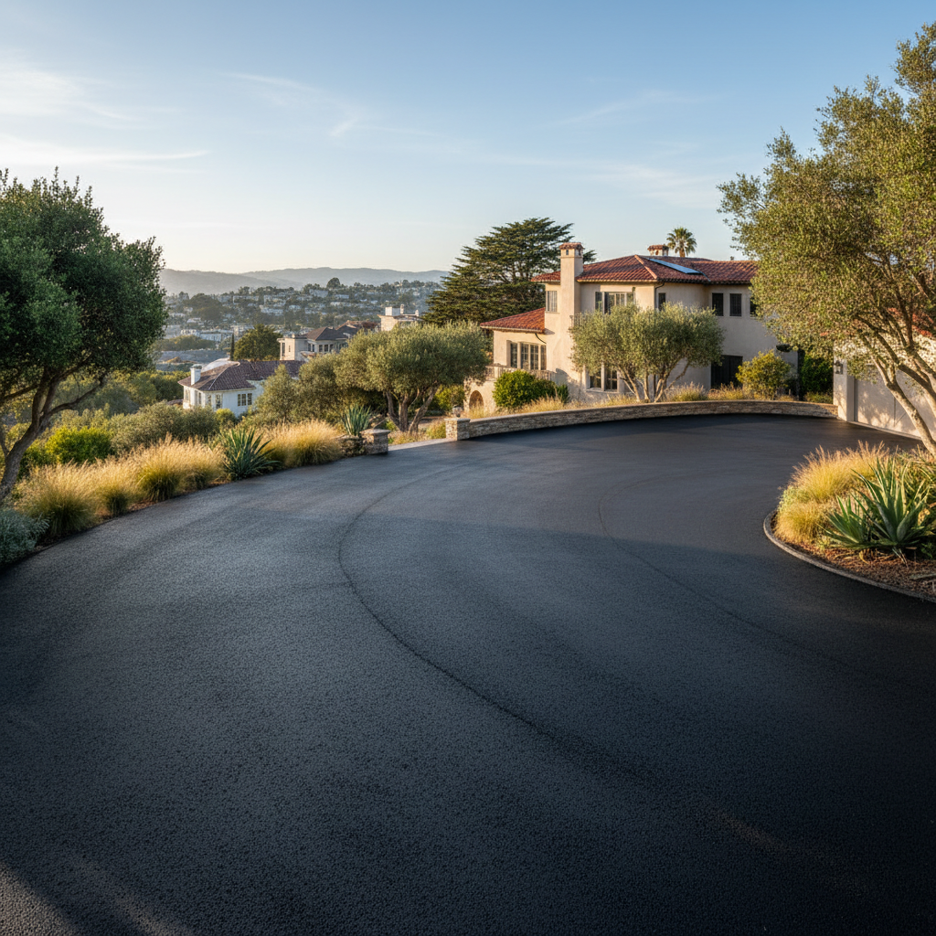 Completed commercial asphalt work at a residential property in San Francisco, CA