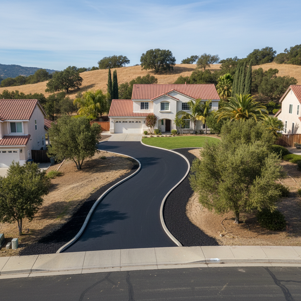 Completed residential asphalt work at a residential property in Tracy, CA