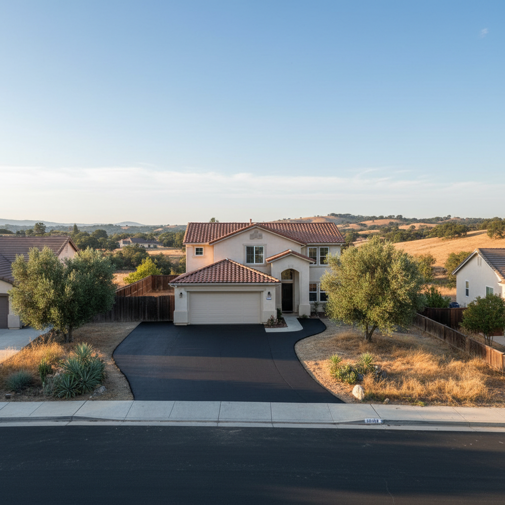 Completed residential asphalt work at a residential property in Tracy, CA