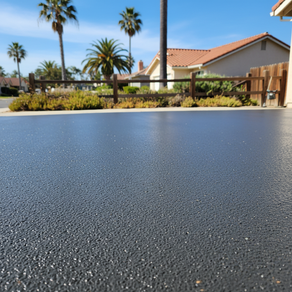 Completed slurry coating work at a residential property in Oceanside, CA