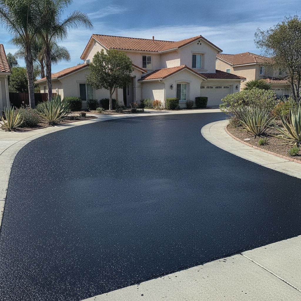 Completed slurry coating work at a residential property in Oceanside, CA