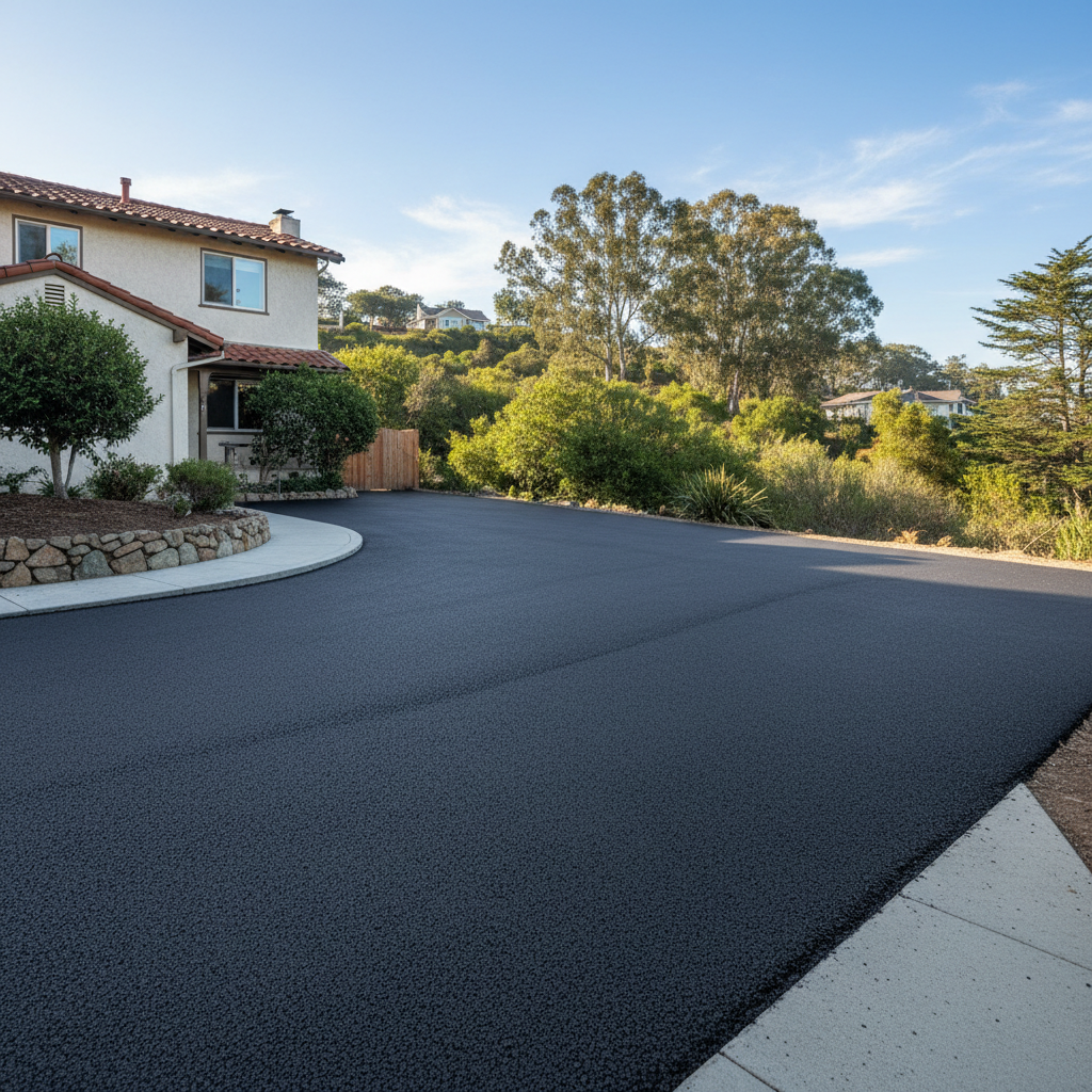 Completed commercial asphalt work at a residential property in San Francisco, CA