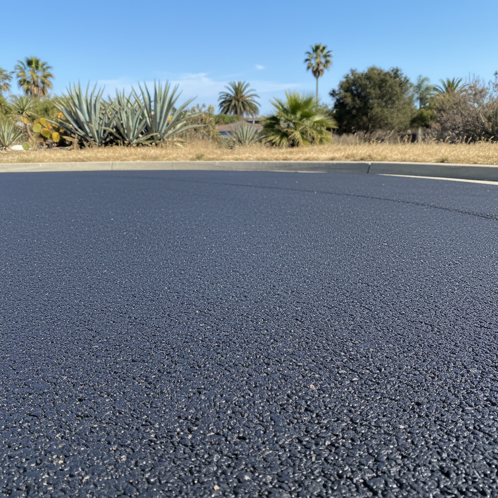 Completed driveway paving work at a residential property in Oceanside, CA