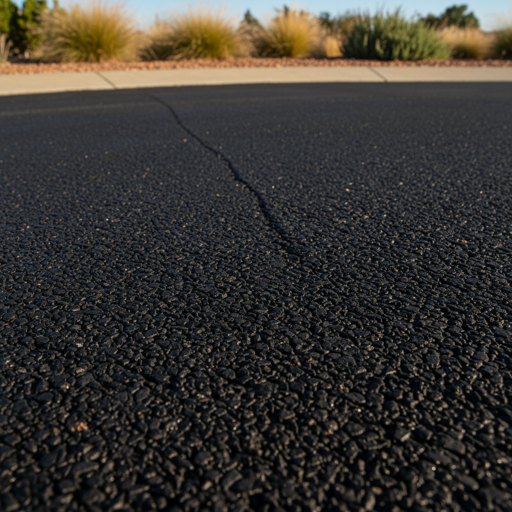 Completed asphalt paving work at a residential property in Tracy, CA