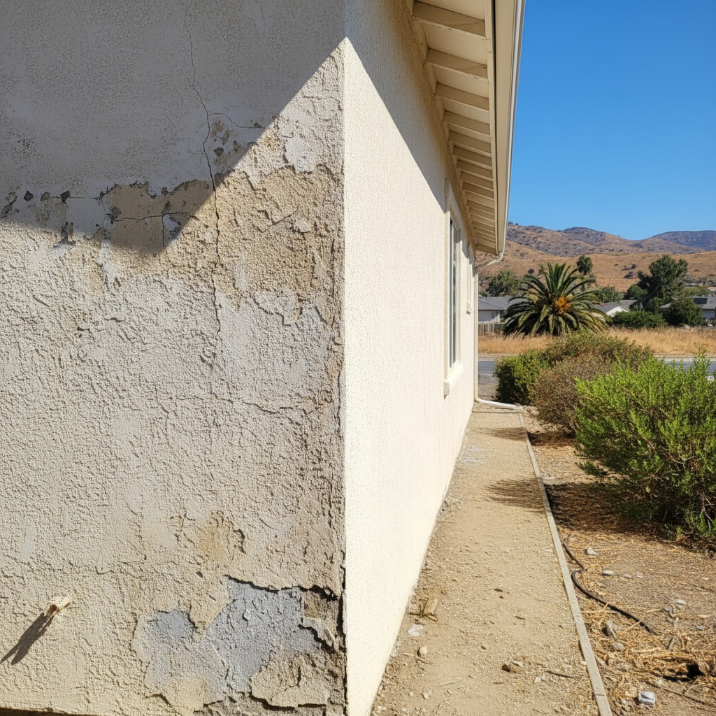 Completed residential stucco work at a residential property in Hemet, CA