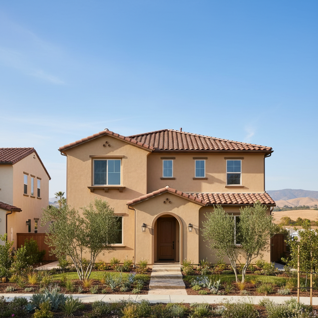 Completed stucco installation work at a residential property in Downey, CA