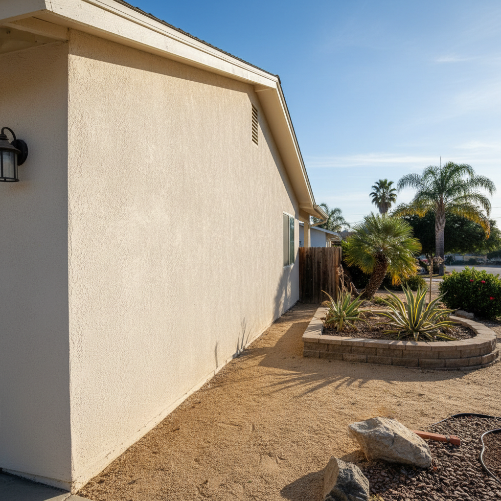 Completed stucco repair work at a residential property in Carlsbad, CA