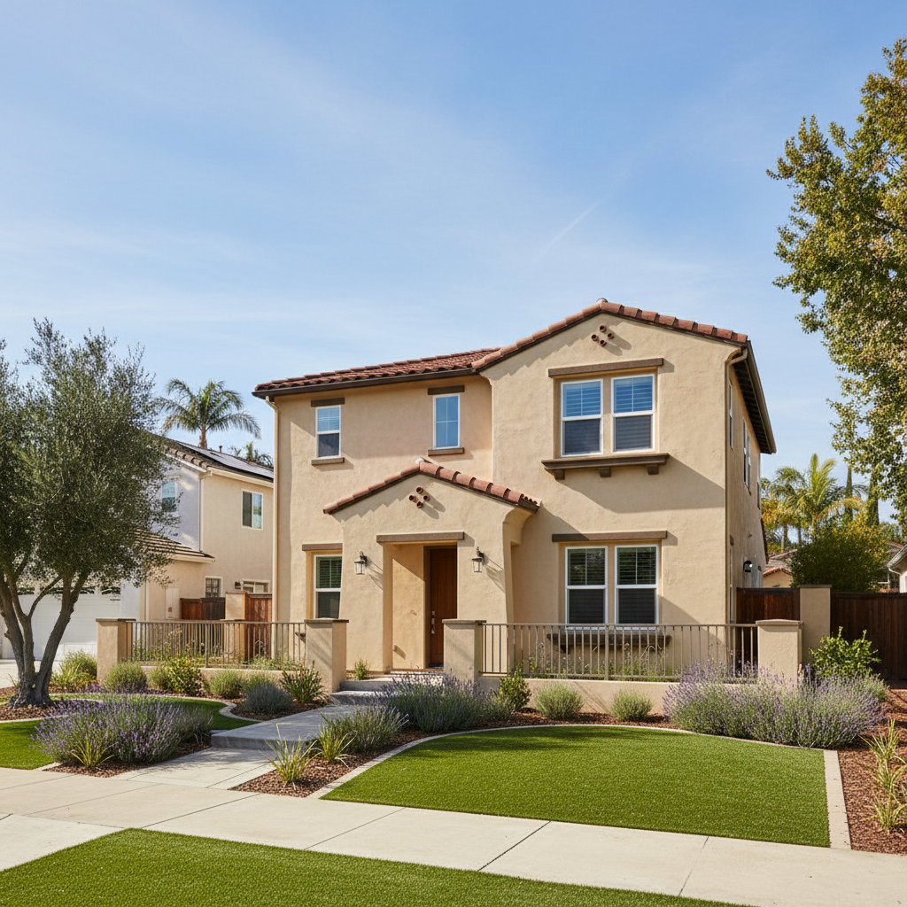 Completed commercial stucco work at a residential property in Garden Grove, CA
