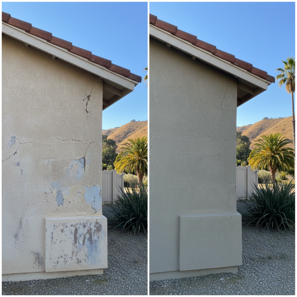 Completed stucco painting work at a residential property in Ontario, CA